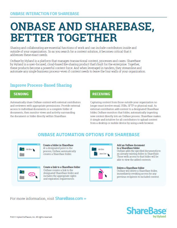 OnBase And ShareBase Better Together Kyocera Software Document Management Thumb, Warehouse Direct, Kyocera, Lanier, Lexmark, HP, Copiers, Printer, MFP, Des Plaines, IL
